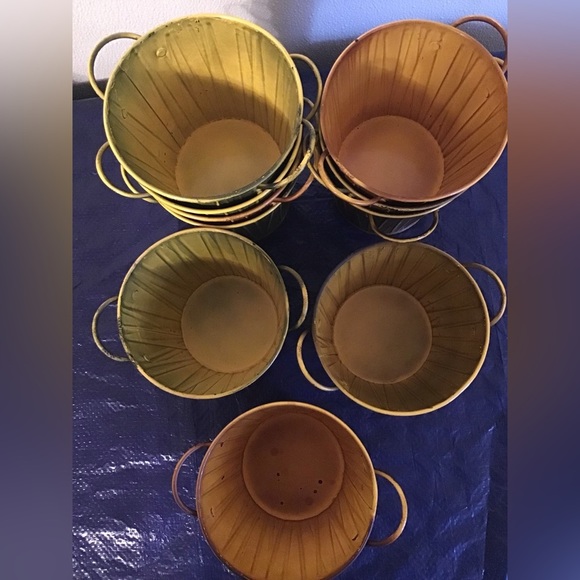 HOME & Garden 10 small metal buckets DYI projects planters garden party plants - Picture 3 of 5